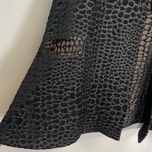 Scavenger Couture Jacket Womens Medium Black Multicolor Textured Open Front - Picture 4 of 9